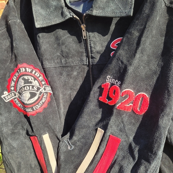 Snap On Tools 2008 Special Edition Choco Black Suede Zip Jacket Men's 2XL READ - Picture 5 of 15